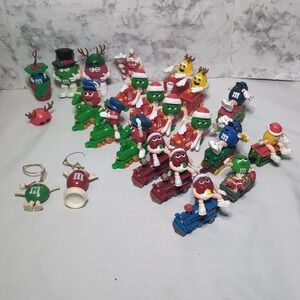 22x Vintage Mars M&M Christmas Train  Candy Tube Topper Figures Ornaments
